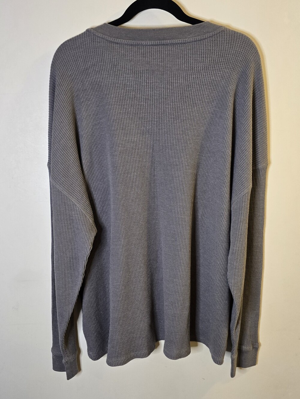 Seven7 Grey Waffle Knit Long Sleeve Xxl - Picture 2 of 6